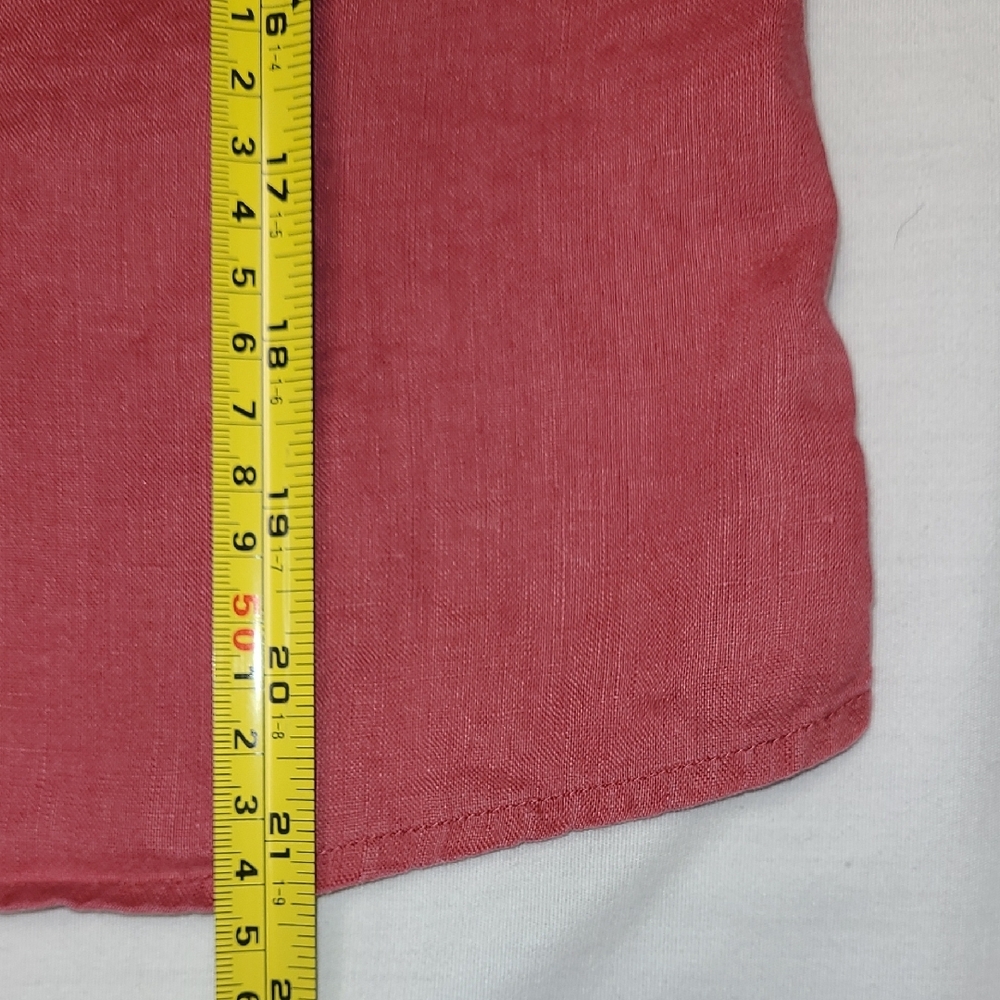 Pink Raspberry Linen V-Neck Tank Top - Picture 7 of 8